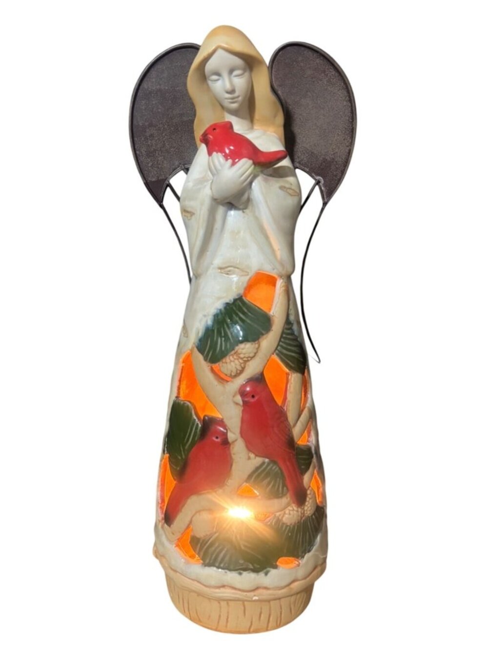 Cracker Barrel Season of Peace Cardinal Angel Light Up Lamp Christmas Holiday